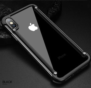 OATSBASF Airbag Metal Case For iPhone X Case Personality Airbag Shell for iPhone X Metal Bumper cover case with Gift Glass Film - Virtual Store